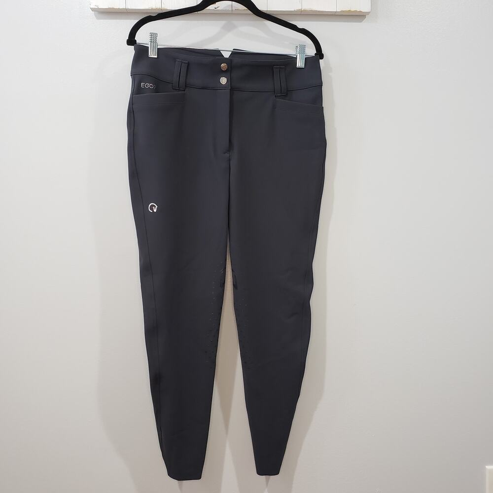 EGO7 Jumping EJ Breeches Womens IT 46 US 10/32 Gray Knee Patch Equestrian8